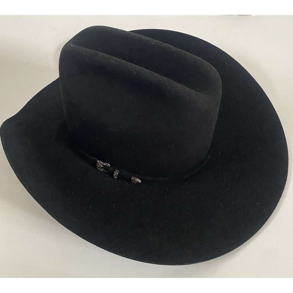 MHT Master Hatters of Texas Western Cowboy Hat Black 3X Beaver Blend Size 7 1/4